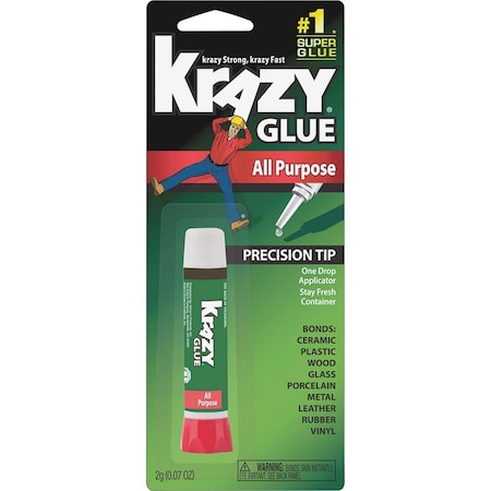 Krazy Glue Krazy Glue High Strength Polyvinyl acetate homopolymer White All Purpose Adhesive 0.07 oz KG58548R